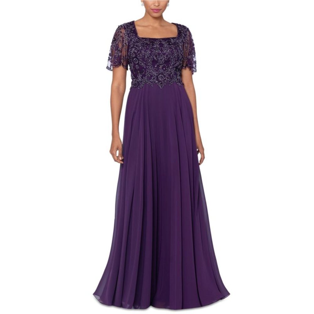 XSCAPE Womens Beaded Gown Dress, NWT